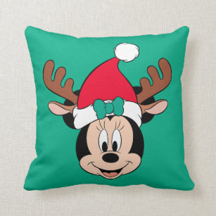 Disney 100 Mickey Minnie Chip Dale Pluto Christmas Snowglobe Throw Pillow,  18x18, Multicolor