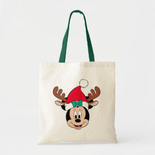 Minnie Mouse   Reindeer Ears & Santa Hat Tote Bag