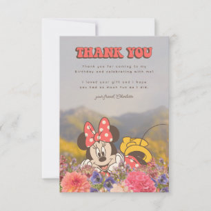  Minnie Mouse Retro Groovy Birthday Thank You Card