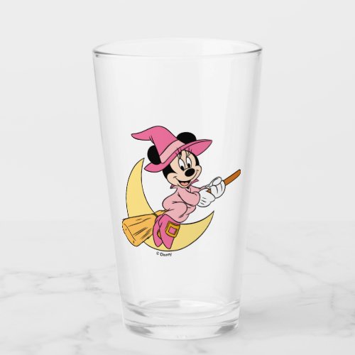 Minnie Mouse Riding Witch Broom Glass
