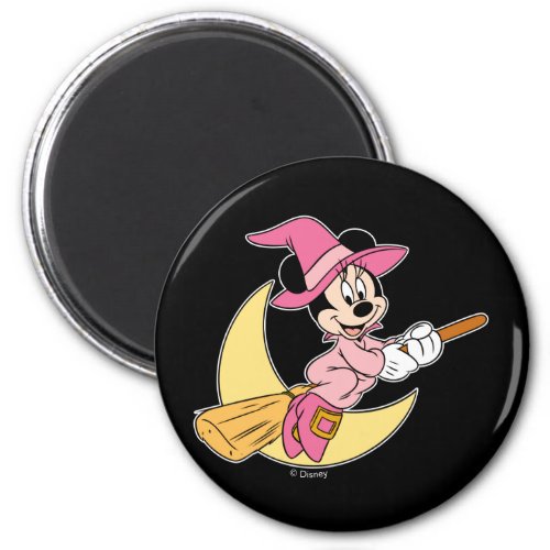Minnie Mouse Riding Witch Broom Magnet