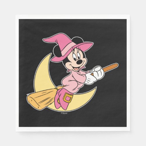 Minnie Mouse Riding Witch Broom Napkins