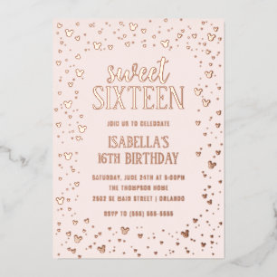 Minnie Mouse Rose Gold Sweet 16 Invitation Foil Invitation