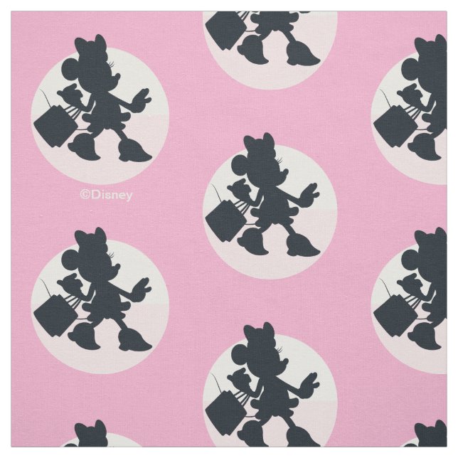 Minnie Mouse Shopping Silhouette Fabric (Swatch)