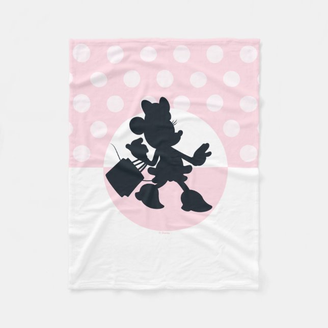 Minnie Mouse Shopping Silhouette Fleece Blanket (Front)