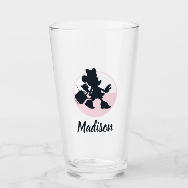 Minnie Mouse Shopping Silhouette Glass (Front)