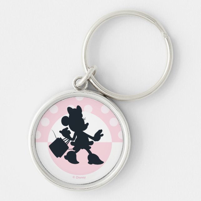 Minnie Mouse Shopping Silhouette Keychain (Front)
