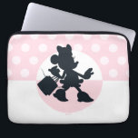 Minnie Mouse Shopping Silhouette Laptop Sleeve<br><div class="desc">Chic, playful, and full of personality, this stylish silhouette artwork captures Minnie Mouse mid-stride with shopping bag in hand, ready for a fabulous day out. Set against soft pink polka dots and a bold circular backdrop, the design feels modern, fun, and effortlessly fashionable. Perfect for customizable Zazzle products like apparel,...</div>