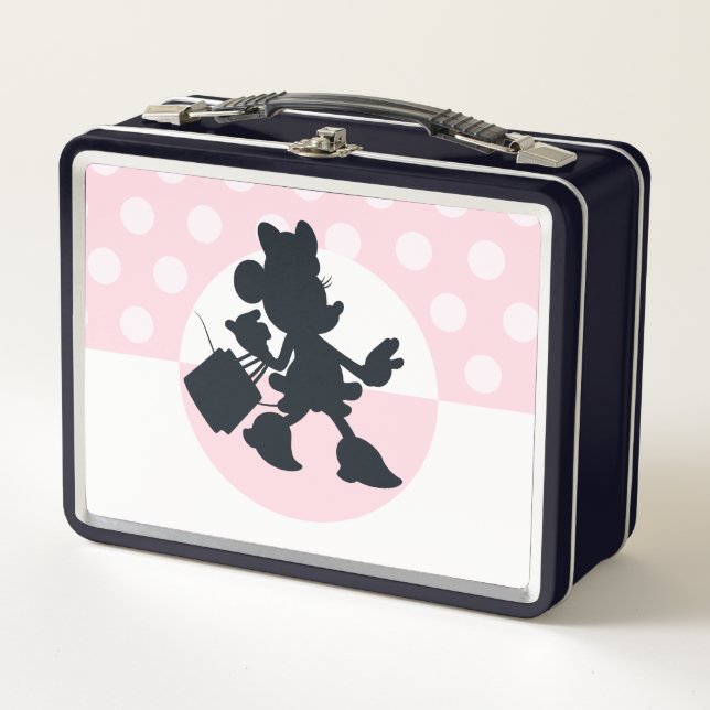 Minnie Mouse Shopping Silhouette Metal Lunch Box (Front)
