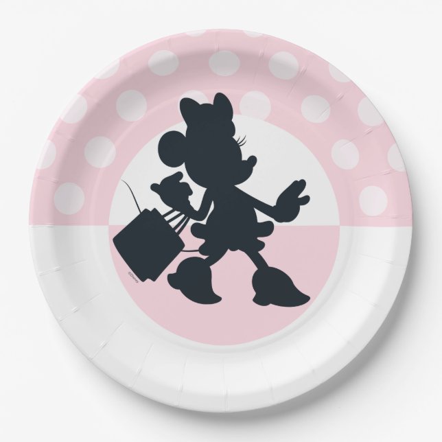 Minnie Mouse Shopping Silhouette Paper Plates (Front)