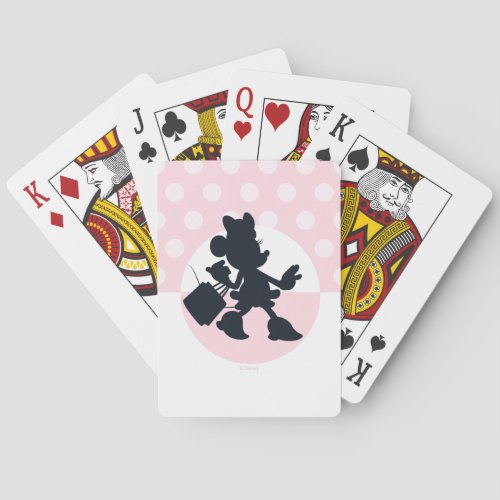 Minnie Mouse Shopping Silhouette Poker Cards