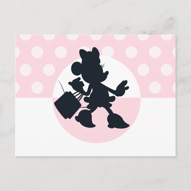 Minnie Mouse Shopping Silhouette Postcard (Front)