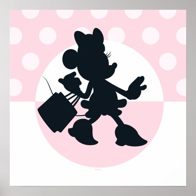 Minnie Mouse Shopping Silhouette Poster (Front)