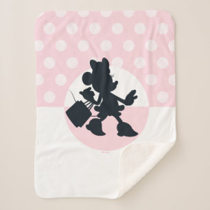 Minnie Mouse Shopping Silhouette Sherpa Blanket
