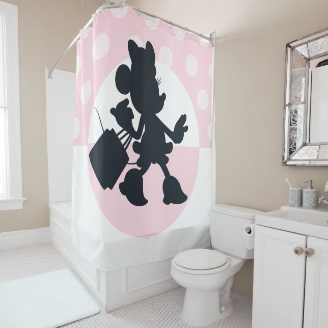 Minnie Mouse Shopping Silhouette Shower Curtain (In Situ)