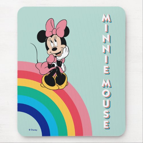 Minnie Mouse  Sitting on a Rainbow Mouse Pad