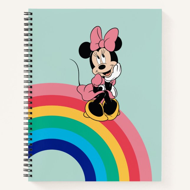 Minnie Mouse | Sitting on a Rainbow Notebook (Front)