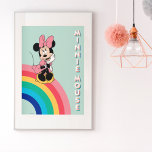Minnie Mouse | Sitting on a Rainbow Poster<br><div class="desc">This fun graphic features Minnie Mouse posing on a colorful rainbow.</div>
