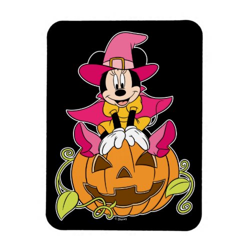 Minnie Mouse Sitting on Jack_O_Lantern Magnet