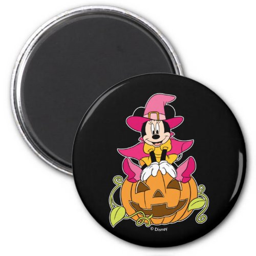 Minnie Mouse Sitting on Jack_O_Lantern Magnet