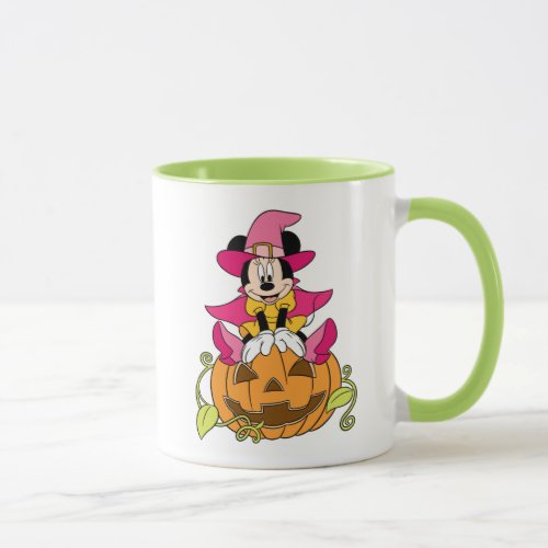 Minnie Mouse Sitting on Jack_O_Lantern Mug
