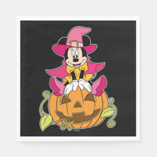 Minnie Mouse Sitting on Jack-O-Lantern Napkins