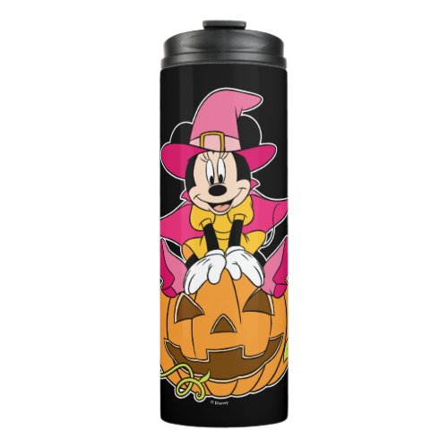 Minnie Mouse Sitting on Jack_O_Lantern Thermal Tumbler