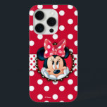 Minnie Mouse | Smiling on Polka Dots iPhone 15 Pro Case<br><div class="desc">Minnie Polka Dot Frame</div>