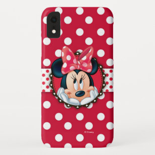 Minnie Mouse   Smiling on Polka Dots iPhone XR Case