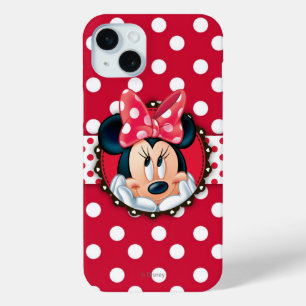 Minnie Mouse   Smiling on Polka Dots iPhone 15 Plus Case