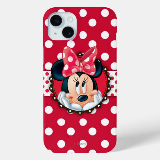 Minnie Mouse | Smiling on Polka Dots iPhone 15 Plus Case