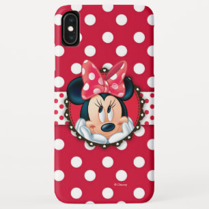 Minnie Mouse Smiling on Polka Dots iPhone XS Max Case