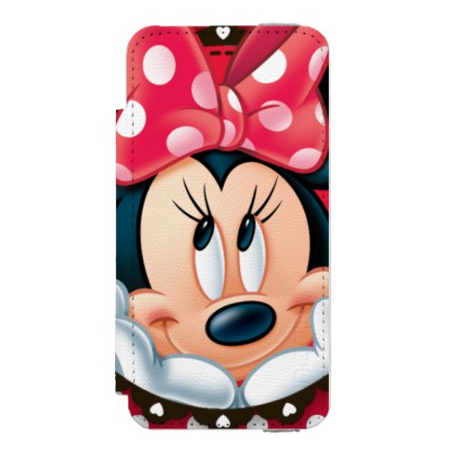 Minnie Mouse  Smiling on Polka Dots iPhone SE55s Wallet Case