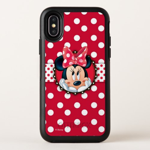 Minnie Mouse  Smiling on Polka Dots OtterBox Symmetry iPhone X Case