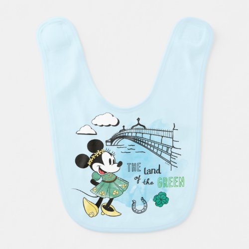 Minnie Mouse  St Patricks Day _ Land of the Gre Baby Bib