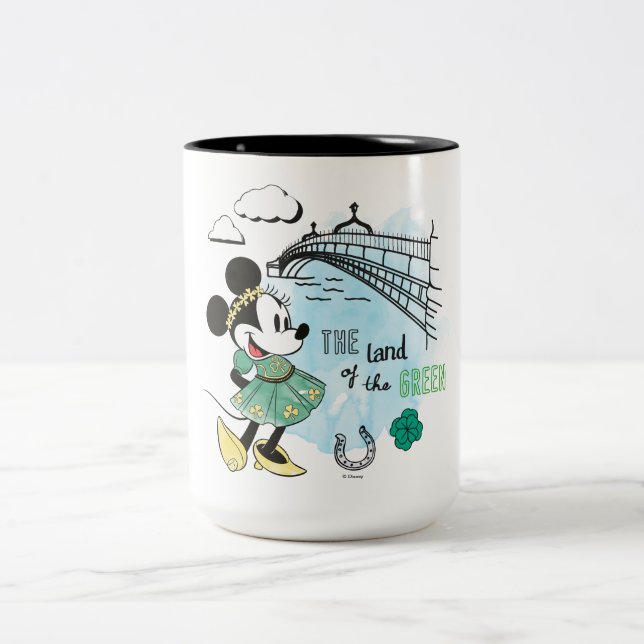 Minnie Mouse | St. Patrick's Day - Land of the Gre Two-Tone Coffee Mug (Center)