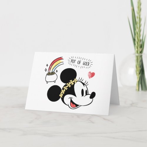 Minnie Mouse  St Patricks Day _ Pot of Gold Card