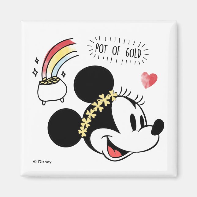 Minnie Mouse | St. Patrick's Day - Pot of Gold Magnet (Front)