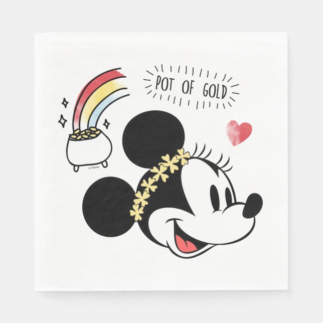 Minnie Mouse | St. Patrick's Day - Pot of Gold Napkins (Front)