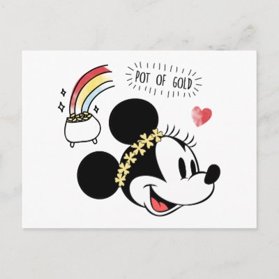 Minnie Mouse | St. Patrick's Day - Pot of Gold Postcard