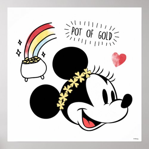 Minnie Mouse  St Patricks Day _ Pot of Gold Poster