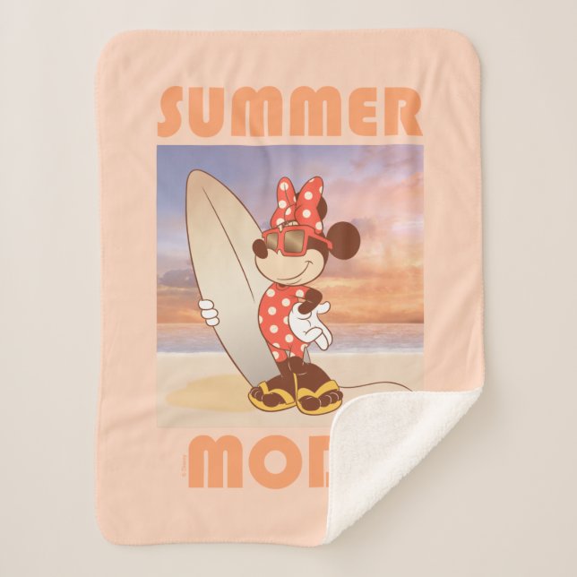 Minnie Mouse | Summer Mode Sherpa Blanket (Front)