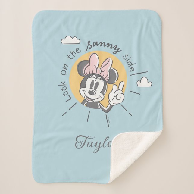 Minnie Mouse | Sunny Side | Add Your Name Sherpa Blanket (Front)