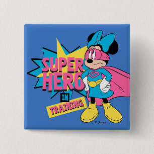 Minnie Mouse   Super Hero in Training Pinback Button