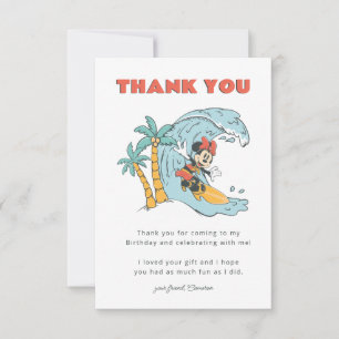 Minnie Mouse Surf's Up Summer Birthday Thank You Card