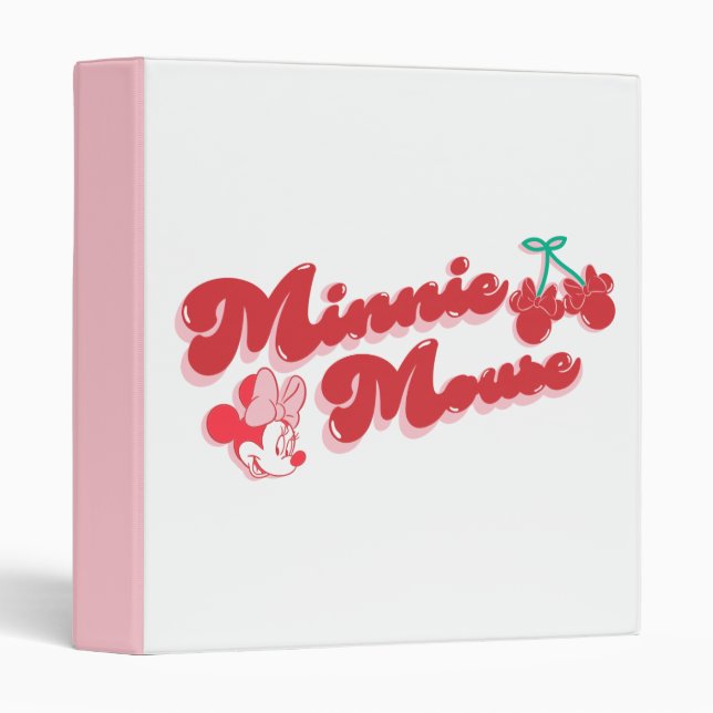Minnie Mouse Sweet Cherry Script 3 Ring Binder (Front/Spine)