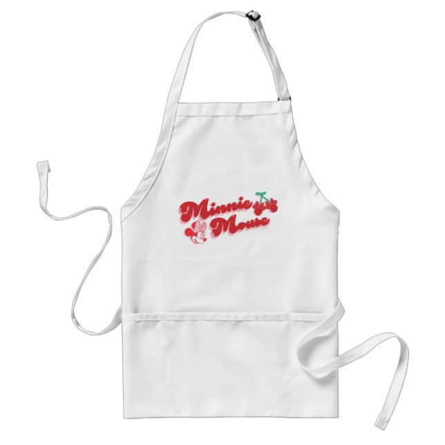 Minnie Mouse Sweet Cherry Script Adult Apron (Front)