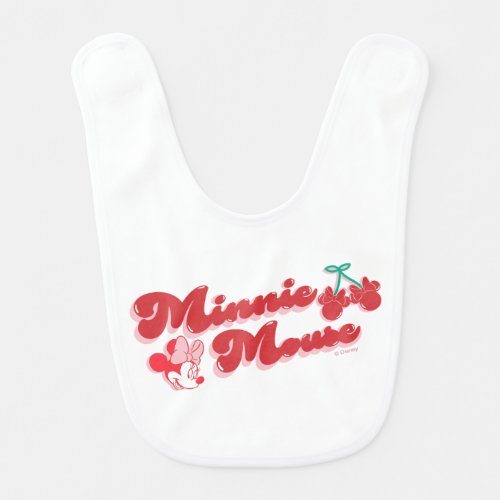 Minnie Mouse Sweet Cherry Script Baby Bib