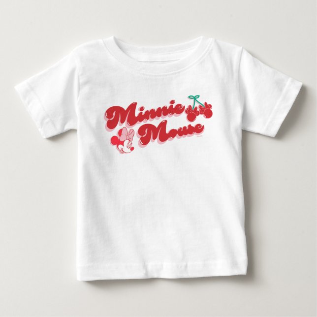 Minnie Mouse Sweet Cherry Script Baby T-Shirt (Front)