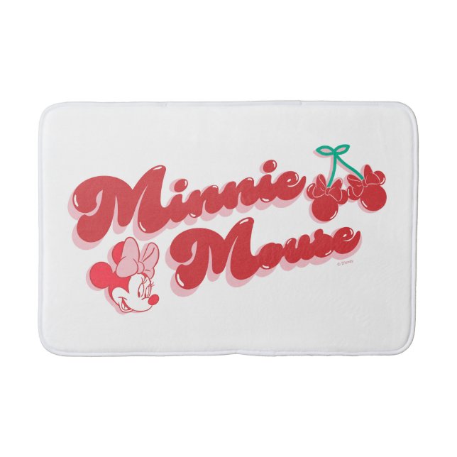 Minnie Mouse Sweet Cherry Script Bath Mat (Front)